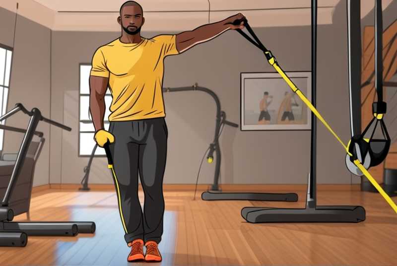 Trx single arm lateral raise holds trx handle with one hand and use low anchor point.